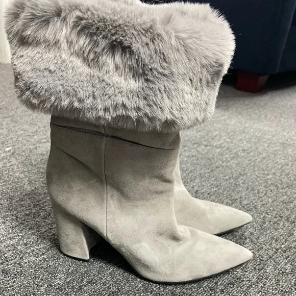 Nine west chrissa ankle boot size 7 light gray - Picture 4 of 9